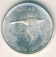 Kanada 1967. 1$ Ag "100 éves a konföderáció" T:P