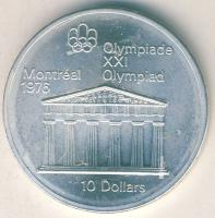 Kanada 1974. 10$ Ag "Montreali olimpia - Zeusz temploma" T:1