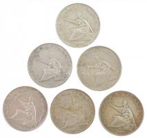 Olaszország 1961. 500L Ag "Olasz egység századfordulója" (6x) T:2,2- Italy 1961. 500 Lire ...