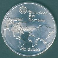 Kanada 1973. 10$ Ag "Montreali olimpia - Föld-térkép" T:1