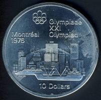 Kanada 1973. 10$ Ag "Montreali olimpia - Montreal várossziluett" T:1