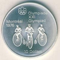 Kanada 1974. 10$ Ag "Montreali olimpia - Kerékpár" T:1