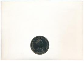 Szent Ilona 1986. 50p Cu-Ni "Napoleon halálának 165. évfordulója" érmés, francia bélyeggel...