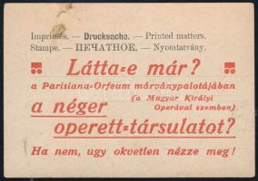 cca 1920 Néger operett társulat reklám nyomtatvány fótó hátulján 6x9 cm