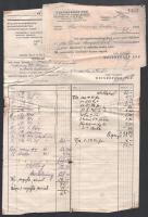 1928- 1948 közötti régi orosházi fejléces számlák, papírok (Weinberger Ede Épületfa Kereskedés, Lampel Miklós fényképész, Bagó Gyula kéményseprő stb.)