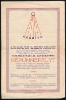 1927 Népünnepély meghívó a Magyar Postaaltisztek Országos Egyesületének Orosházi Csoportjától