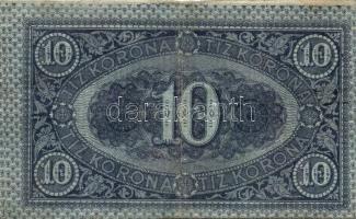 1919. július 10K "Frígiai sapka" vágási elcsúszással, felül fehér csíkkal T:III+