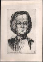 Würtz Ádám (1927-1994): Tessedik Sámuel portréja. Rézkarc, papír, jelzett a karcon. 29×19,5 cm