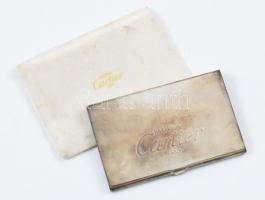 Cartier jelzett névjegykártyatartó, ezüstözött fém, 7x10 cm