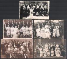 1930-as évek 5 db csoportkép 15x9