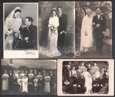 1930/40-es évek 9db esküvői kép 13x9 cm