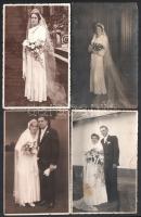 1930/40-es évek 9db esküvői kép 13x9 cm