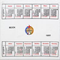 1980 VOSZK (Vendéglátóipari Országos Szövetkezeti Központ) csempére festett naptár, falra akasztható, minimális kopással, 15x15 cm + 1958 és 1975 évi zsebnaptárak, a lapok hátoldalán ételreceptekkel + 72 db hölgyeket ábrázoló / erotikus retró kártyanaptár, cca 1970-1989