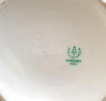 Hollóházi porcelán egyedi retro mintás váza. Kézzel festett, jelzett, hibátlan. 29 cm