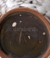 Fatörzs mintás retro mázas kerámia váza. Jelzett, hibátlan 30 cm