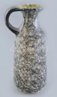 Bodrogkeresztúri retro mintás mázas kerámia váza. Jelzett, hibátlan 27 cm