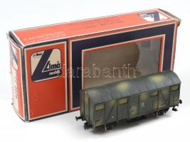 Lima vasútmodell, katonai vasúti teherkocsi álcafestéssel, újszerű állapotban, eredeti dobozában, h: 12 cm / Lima model military railway wagon with camouflage paint, in original box