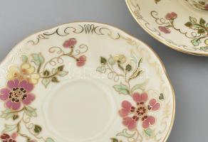 Zsolnay pillangó mintás hat személyes mokkás készlet. Kézzel festett, jelzett, hibátlan