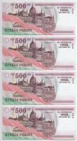 2006. 500Ft "A forradalom 50. évfordulója 1956. október 23." (4x, sorszámkövetők "EB ...