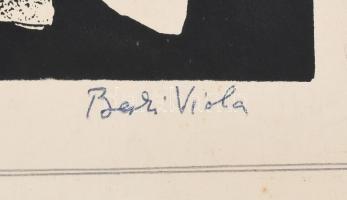 Berki Viola (1932-2001): Kont és társai. Szitanyomat, papír, jelzett, Berki Viola autográf ajándékoz...
