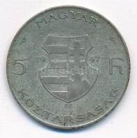 1947. 5Ft Ag "Kossuth" T:2-,3 patina Adamo F8.1