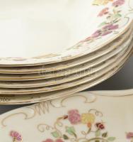 Zsolnay pillangó mintás hat személyes étkészlet, kiegészítőkkel. Kézzel festett, jelzett, hibátlan