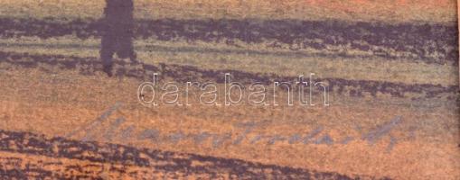 Marostordai Anna (1920-1999): Az út mentén. Vegyes technika, papír, jelzett, hátoldalán Képcsarnok V...