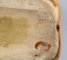 Zsolnay pirogránit padlóváza, jelzett (Fürtös György terv), Kopásokkal, m: 50 cm, CSAK SZEMÉLYES ÁTV...