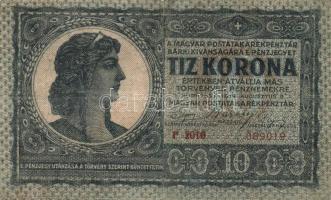 1919. augusztus 10K F betűjellel T:III+