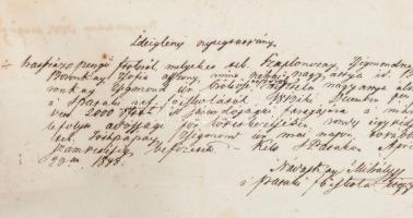 cca 1646-1825-1848 Vegyes régi okmány tétel, 10 db, közte nagyrészt nyugták/kötelezvények, közte egy...