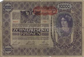 Ausztria/Osztrák-Magyar Bank 1918. 10.000K piros, vízszintes "Deutschösterreich" fny-sal, ...