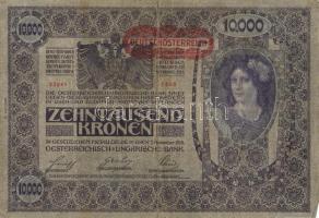 Ausztria/Osztrák-Magyar Bank 1918. 10.000K piros, vízszintes "Deutschösterreich" fny-sal, ...
