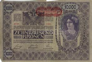 Ausztria/Osztrák-Magyar Bank 1918. 10.000K piros, vízszintes "Deutschösterreich" fny-sal, ...