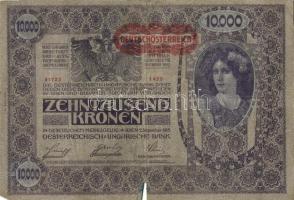 Ausztria/Osztrák-Magyar Bank 1918. 10.000K piros, vízszintes "Deutschösterreich" fny-sal, ...