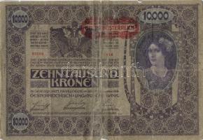 Ausztria/Osztrák-Magyar Bank 1918. 10.000K piros, vízszintes "Deutschösterreich" fny-sal, ...
