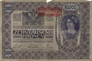 Ausztria/Osztrák-Magyar Bank 1918. 10.000K piros, vízszintes "Deutschösterreich" fny-sal, ...