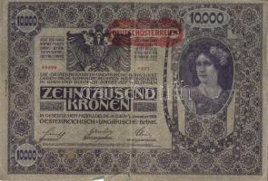 Ausztria/Osztrák-Magyar Bank 1918. 10.000K piros, vízszintes "Deutschösterreich" fny-sal, ...