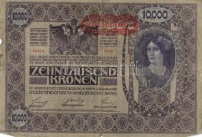 Ausztria/Osztrák-Magyar Bank 1918. 10.000K piros, vízszintes "Deutschösterreich" fny-sal, ...