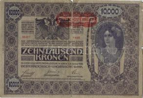 Ausztria/Osztrák-Magyar Bank 1918. 10.000K piros, vízszintes "Deutschösterreich" fny-sal, ...