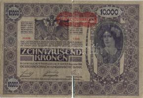 Ausztria/Osztrák-Magyar Bank 1918. 10.000K piros, vízszintes "Deutschösterreich" fny-sal, ...