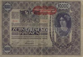 Ausztria/Osztrák-Magyar Bank 1918. 10.000K piros, vízszintes "Deutschösterreich" fny-sal, ...