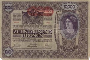Ausztria/Osztrák-Magyar Bank 1918. 10.000K piros, vízszintes "Deutschösterreich" fny-sal, ...