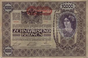 Ausztria/Osztrák-Magyar Bank 1918. 10.000K piros, vízszintes "Deutschösterreich" fny-sal, ...