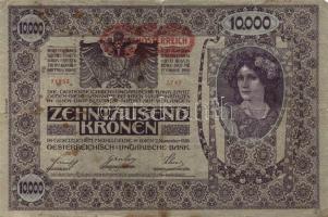 Ausztria/Osztrák-Magyar Bank 1918. 10.000K piros, vízszintes "Deutschösterreich" fny-sal, ...