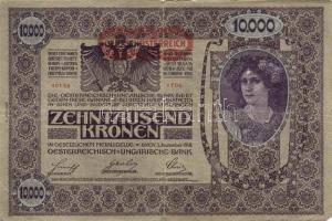 Ausztria/Osztrák-Magyar Bank 1918. 10.000K piros, vízszintes "Deutschösterreich" fny-sal, ...