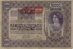 Ausztria/Osztrák-Magyar Bank 1918. 10.000K piros, vízszintes "Deutschösterreich" fny-sal, ...