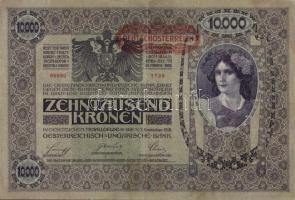 Ausztria/Osztrák-Magyar Bank 1918. 10.000K piros, vízszintes "Deutschösterreich" fny-sal, ...