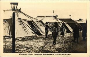 Deutsche Krankenzelte in Russisch-Polen. Weltkrieg 1914/15. / WWI German military hospital tents in Russian Poland