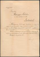 1909 Áthelyezési okmány más állomáshelyre. Wekerle Sándor (1848-1921) pénzügyminiszter, későbbi mini...