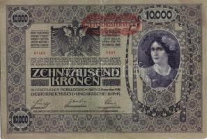 Ausztria/Osztrák-Magyar Bank 1918. 10.000K piros, vízszintes "Deutschösterreich" fny-sal, ...